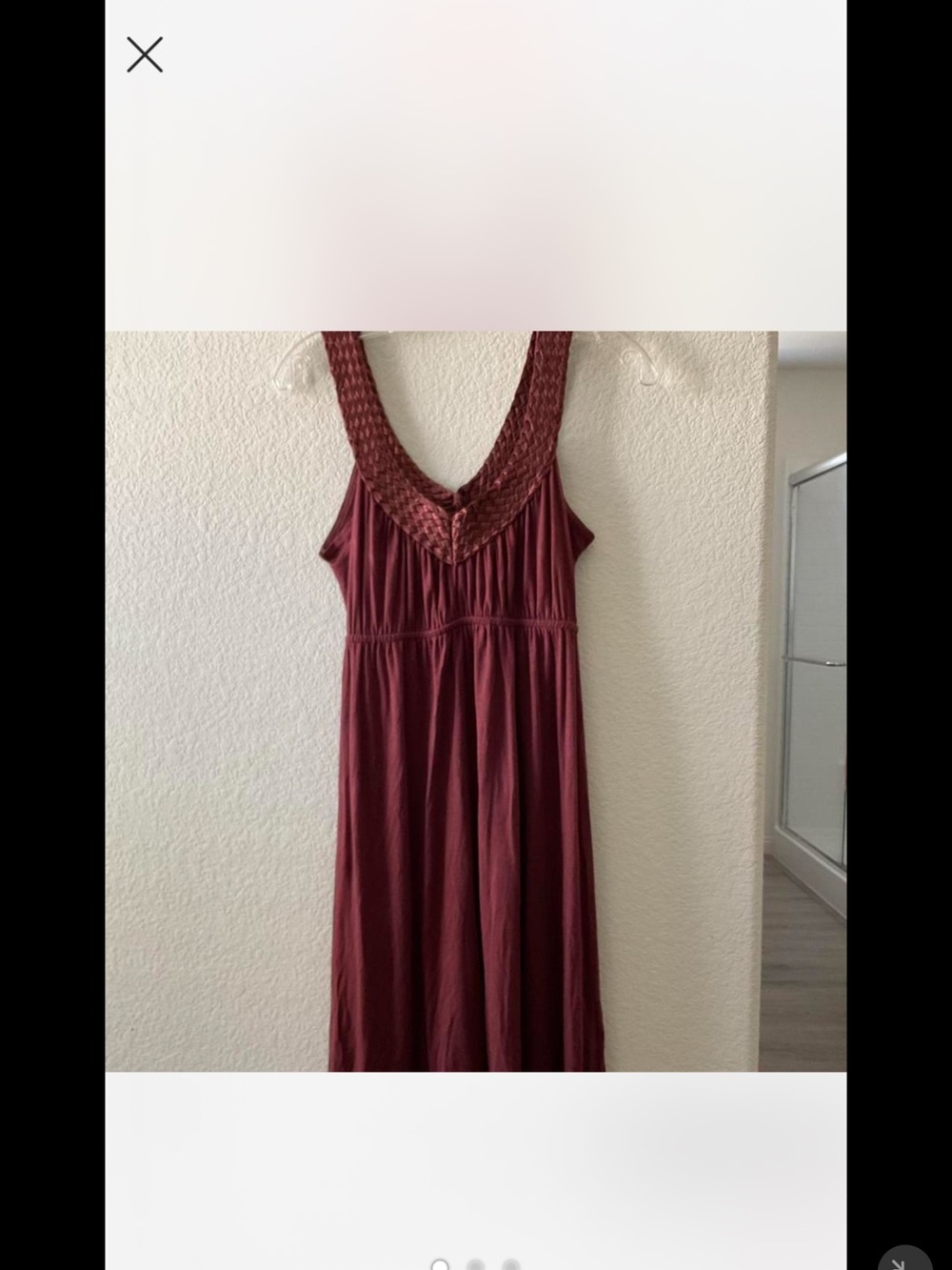 Soprano Braided V-Neck Sleeveless Maxi Dress in Burgundy